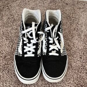Vans Black and White Gingham High-Tops
